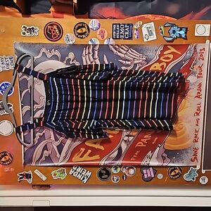 Rainbow stripped Cold shoulder top